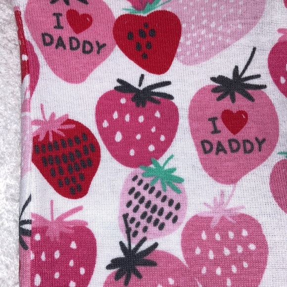 TCP strawberry I love daddy shortall pajama one piece zip cotton 2t - Picture 2 of 7